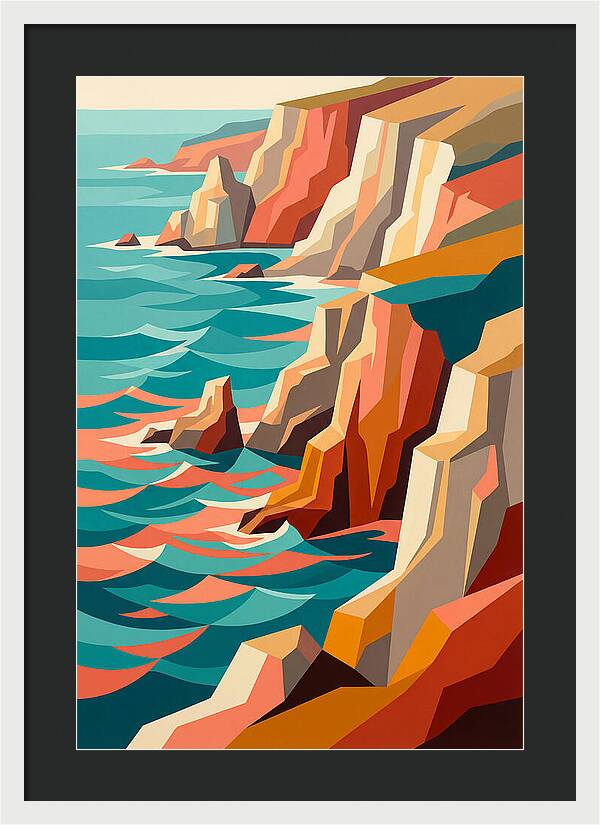 Coastal Cliffs In Vibrant Hues