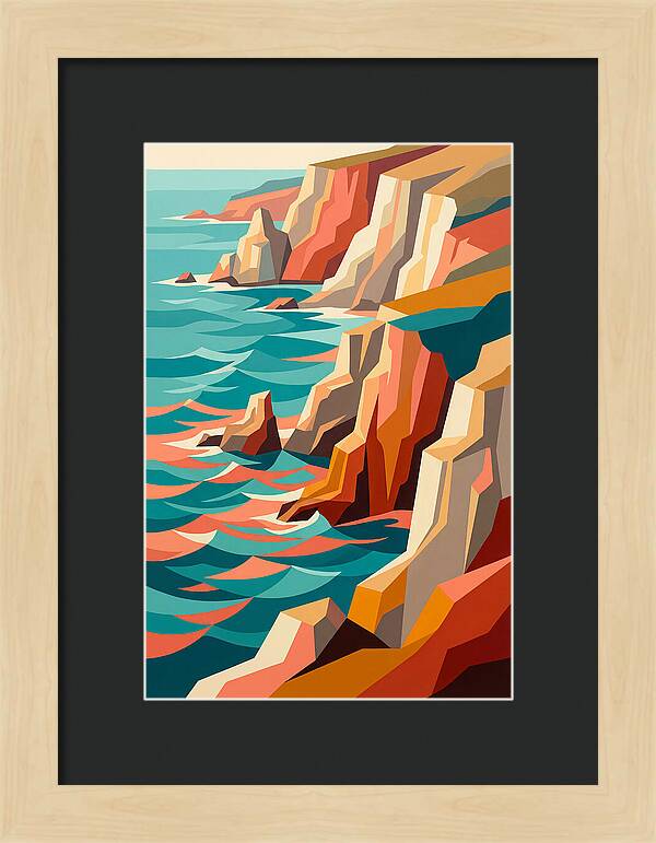 Coastal Cliffs In Vibrant Hues