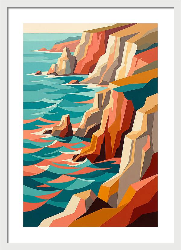 Coastal Cliffs In Vibrant Hues