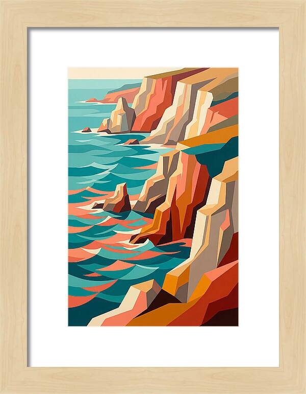 Coastal Cliffs In Vibrant Hues