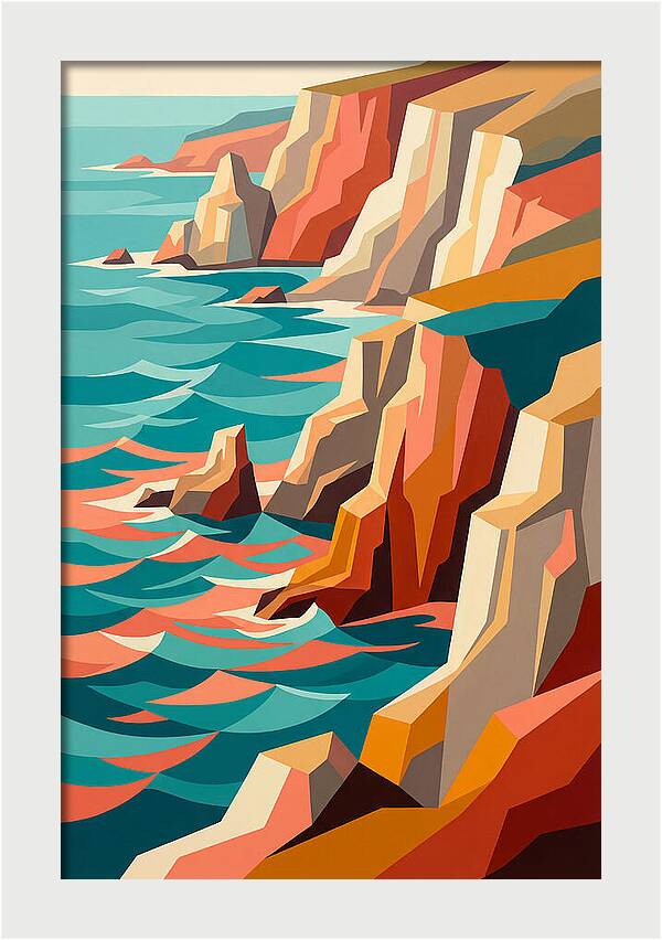 Coastal Cliffs In Vibrant Hues