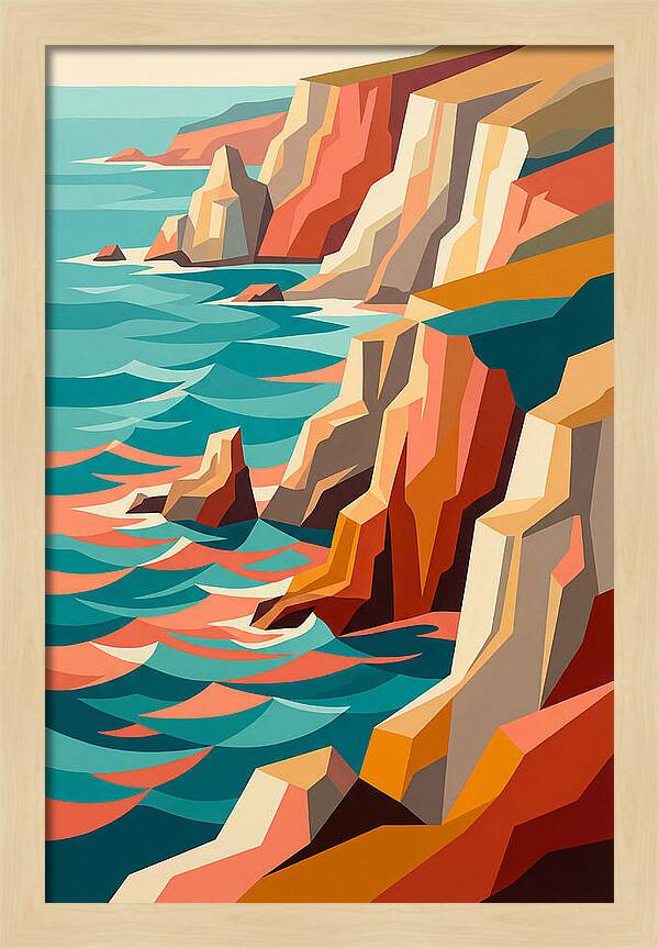 Coastal Cliffs In Vibrant Hues