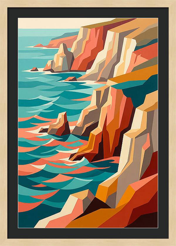 Coastal Cliffs In Vibrant Hues