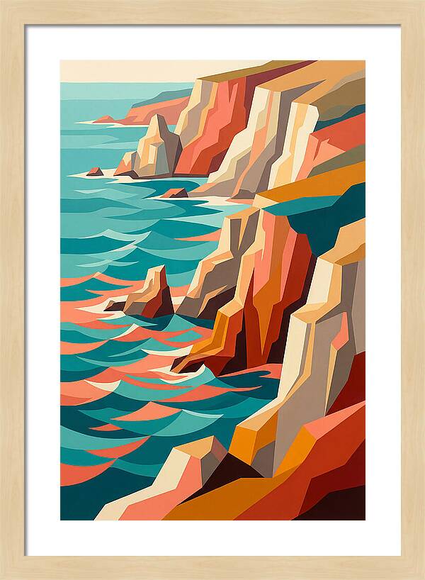 Coastal Cliffs In Vibrant Hues
