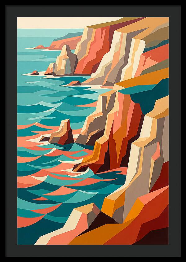 Coastal Cliffs In Vibrant Hues