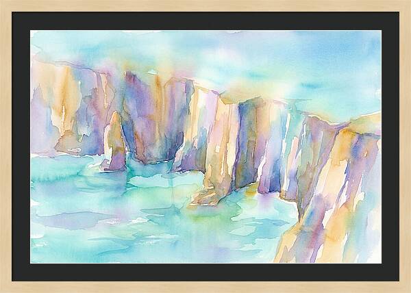 Coastal Cliffs In Watercolor