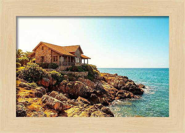 Coastal Cottage Overlooking Rocky Shore