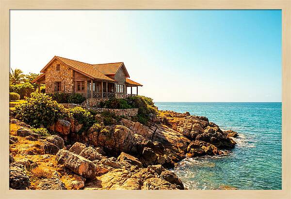 Coastal Cottage Overlooking Rocky Shore
