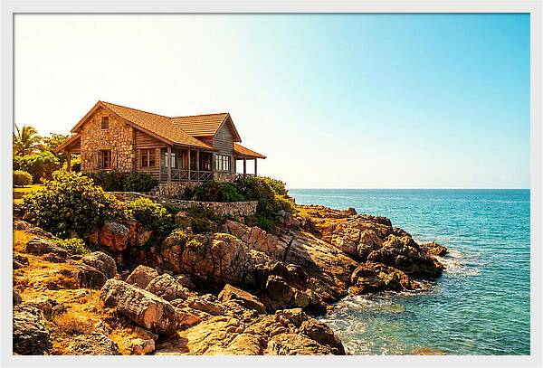 Coastal Cottage Overlooking Rocky Shore