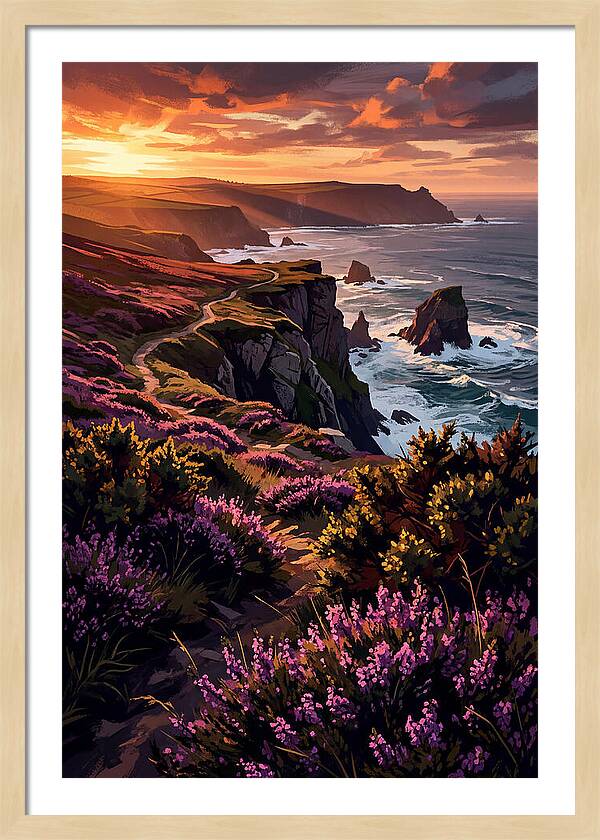 Coastal Heath At Sunset