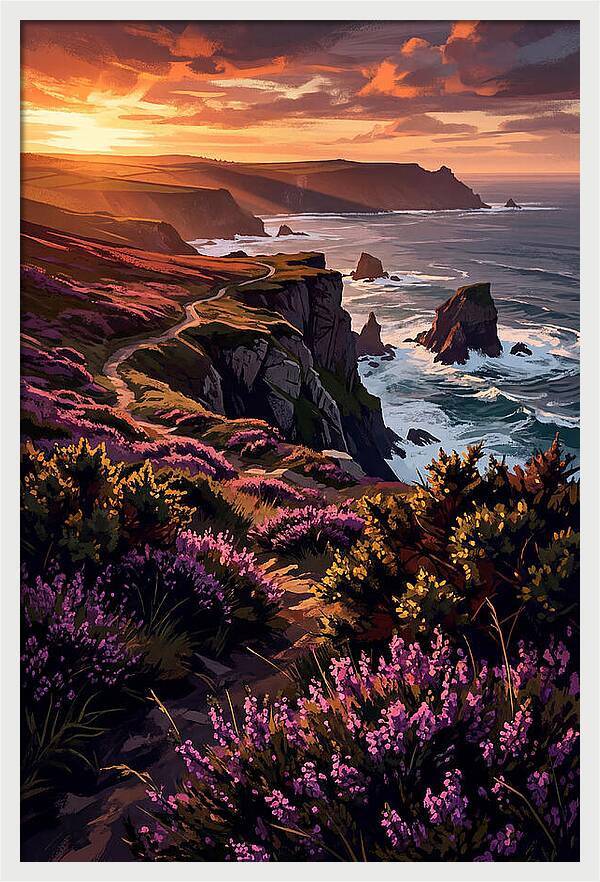 Coastal Heath At Sunset