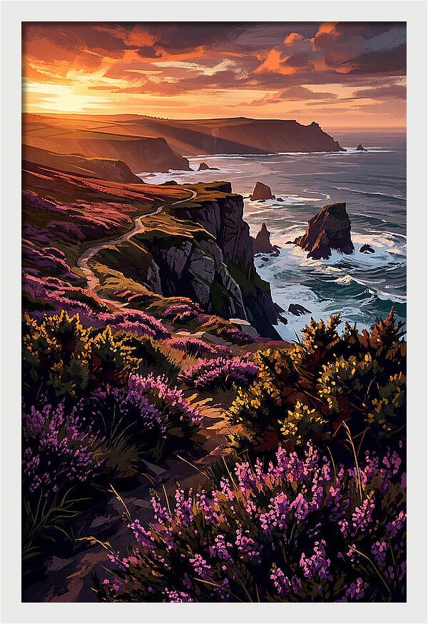 Coastal Heath At Sunset