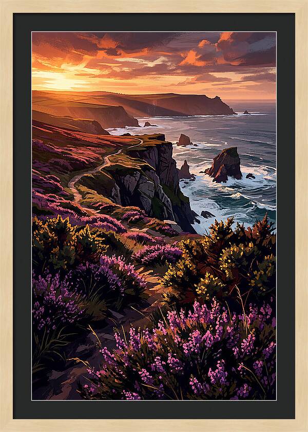 Coastal Heath At Sunset
