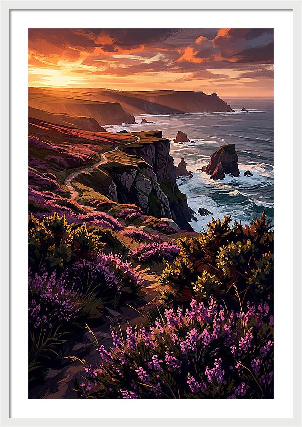 Coastal Heath At Sunset