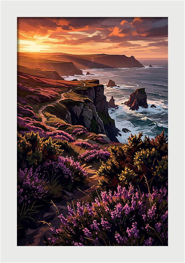 Coastal Heath At Sunset