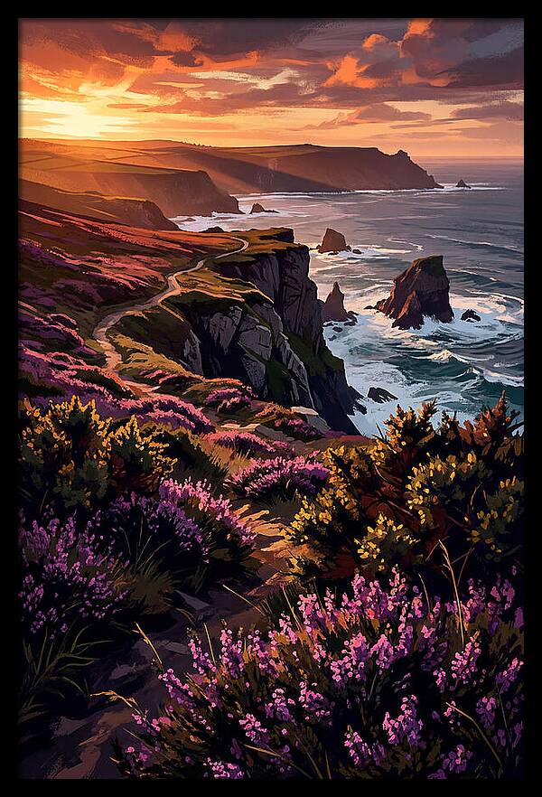 Coastal Heath At Sunset