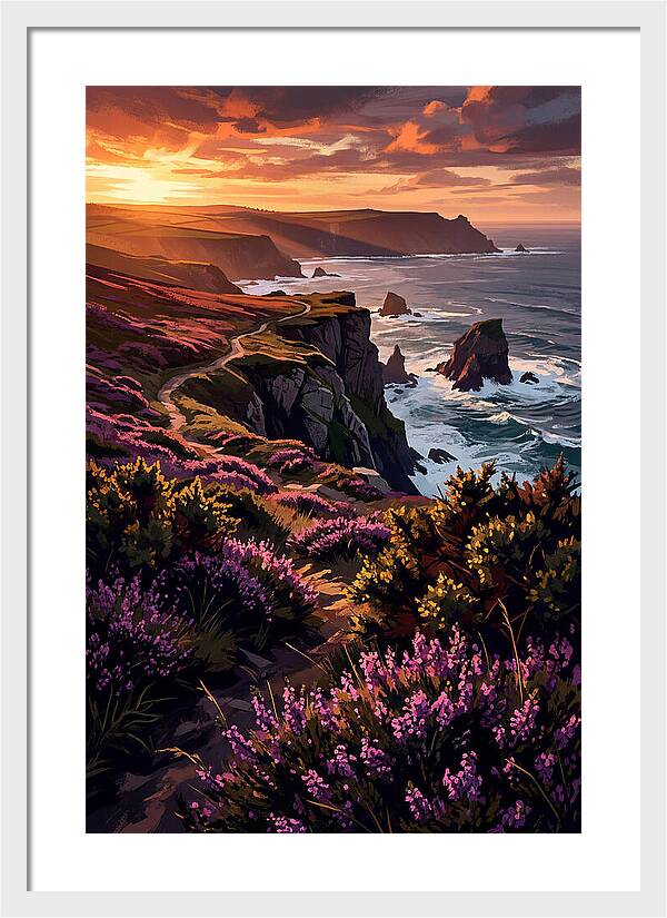Coastal Heath At Sunset