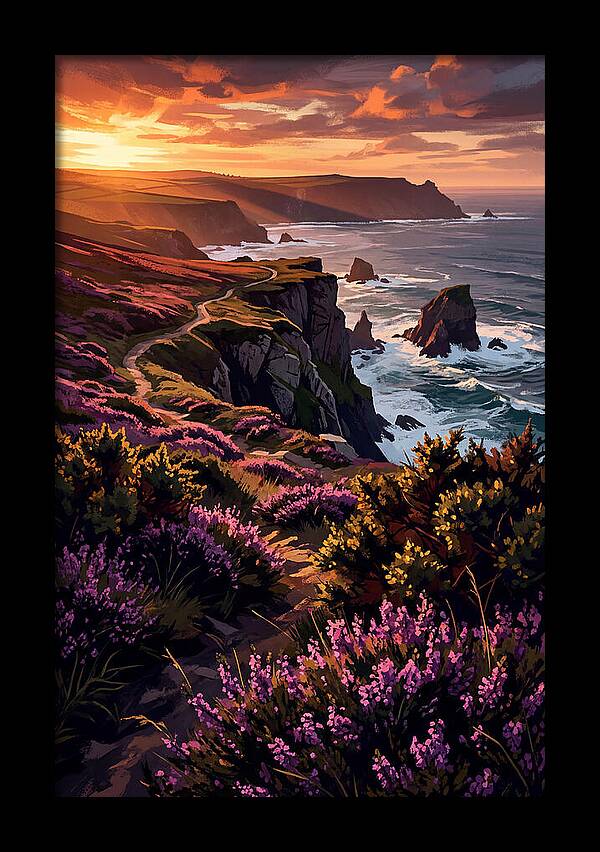 Coastal Heath At Sunset