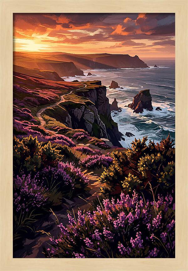 Coastal Heath At Sunset