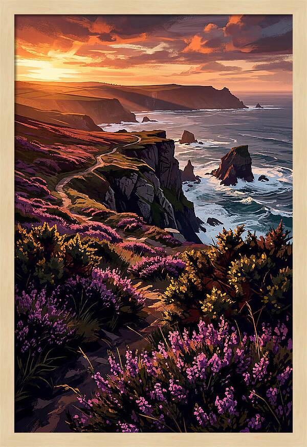 Coastal Heath At Sunset