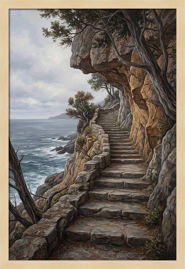 Coastal Pathway Through Cliffs
