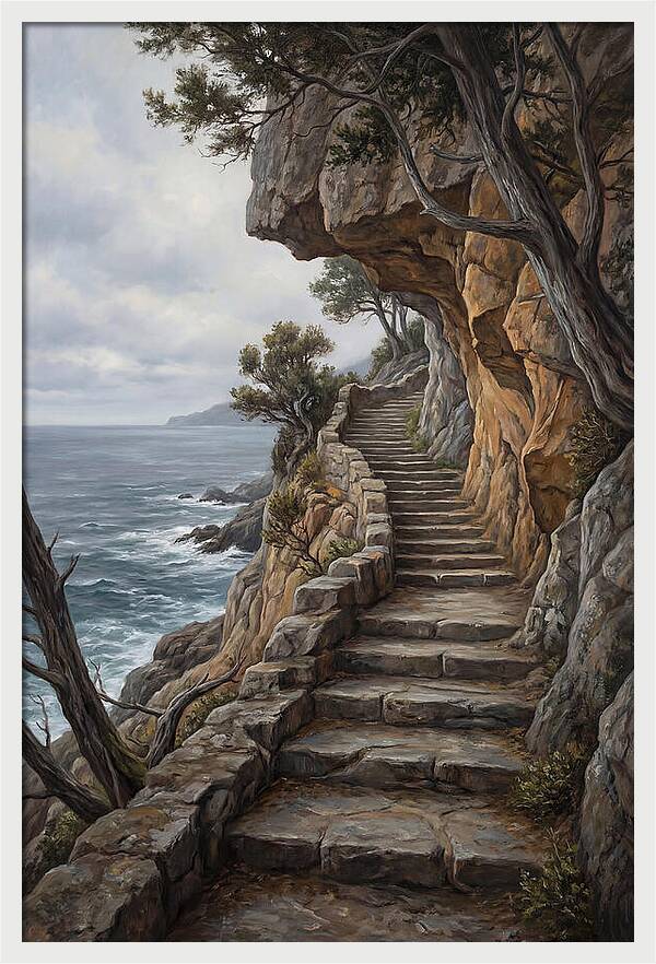 Coastal Pathway Through Cliffs