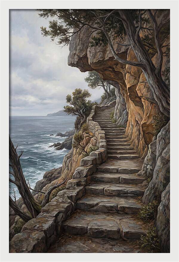 Coastal Pathway Through Cliffs