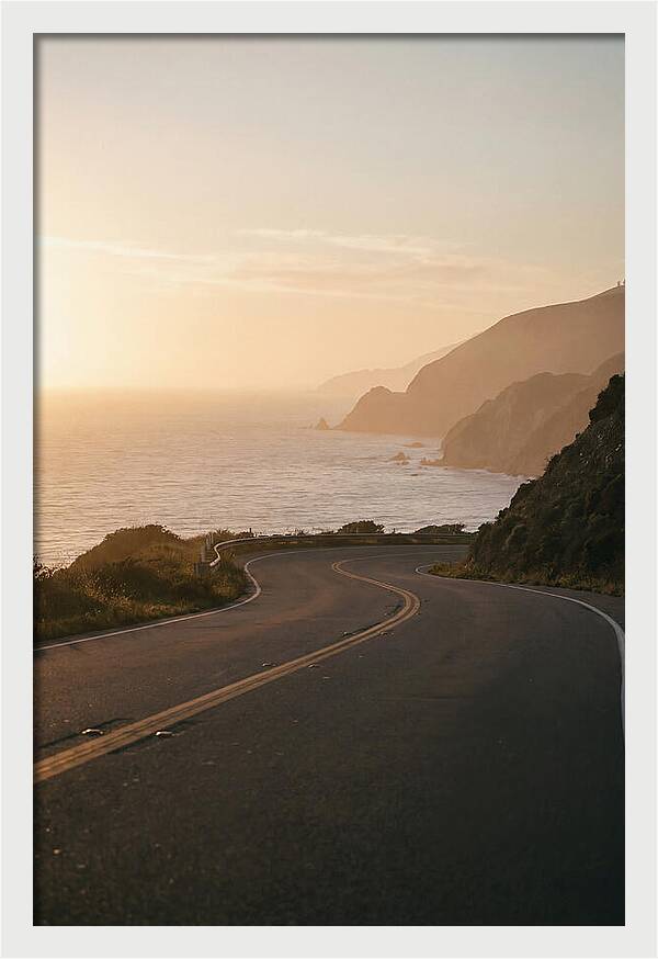 Coastal Road At Sunset