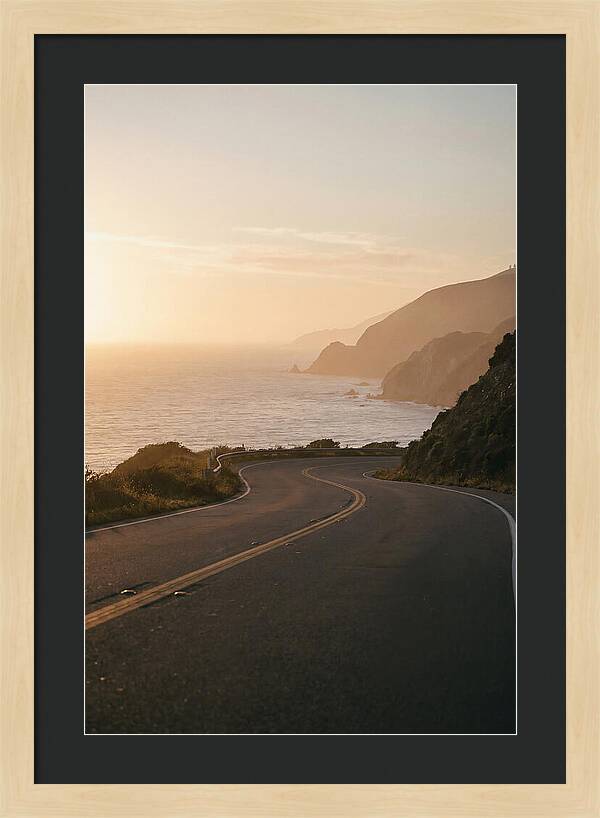 Coastal Road At Sunset