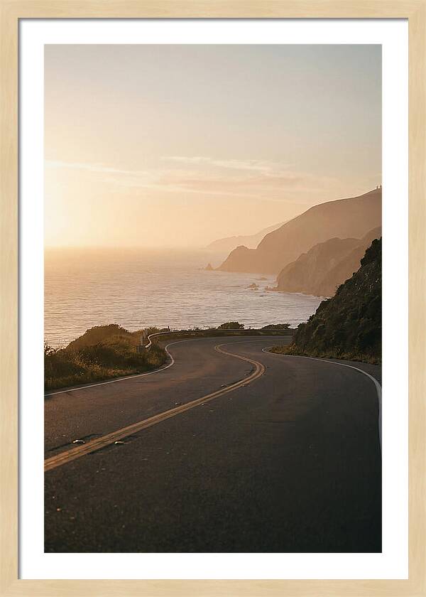 Coastal Road At Sunset