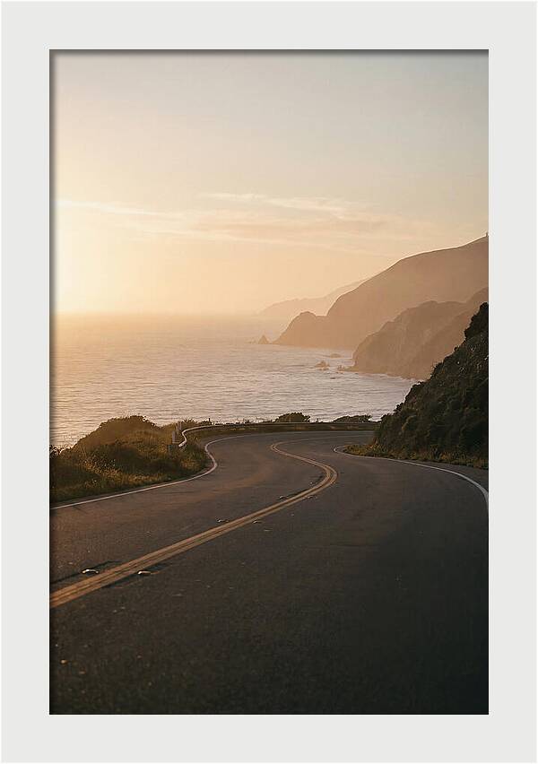 Coastal Road At Sunset