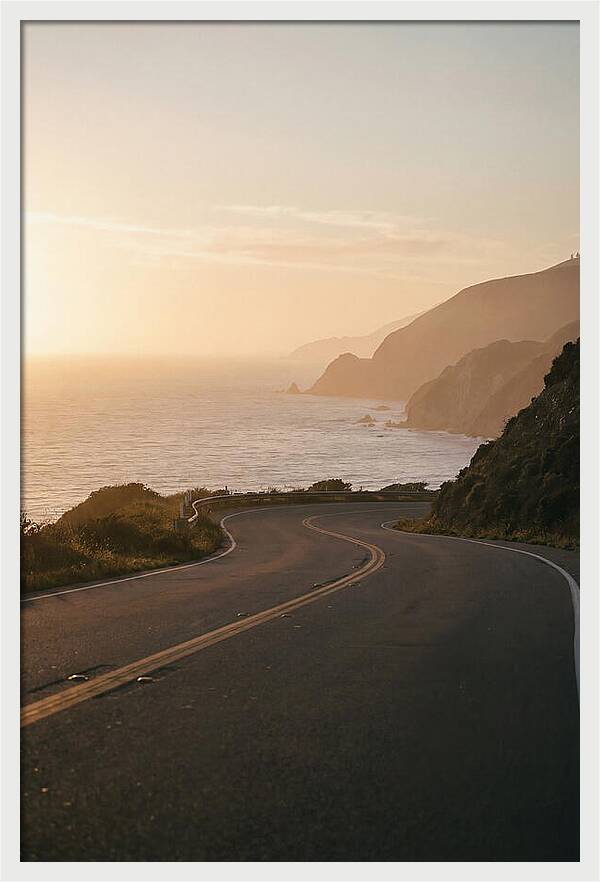 Coastal Road At Sunset