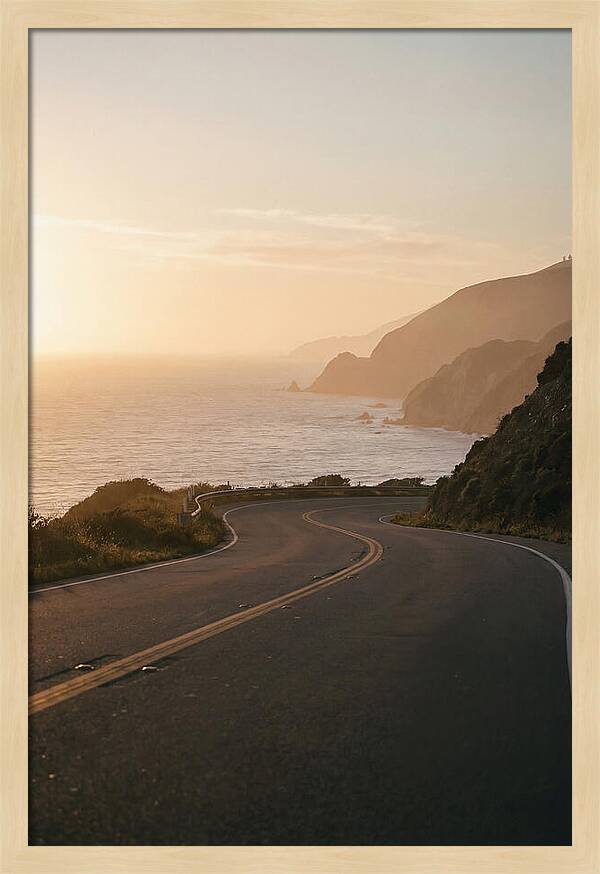 Coastal Road At Sunset