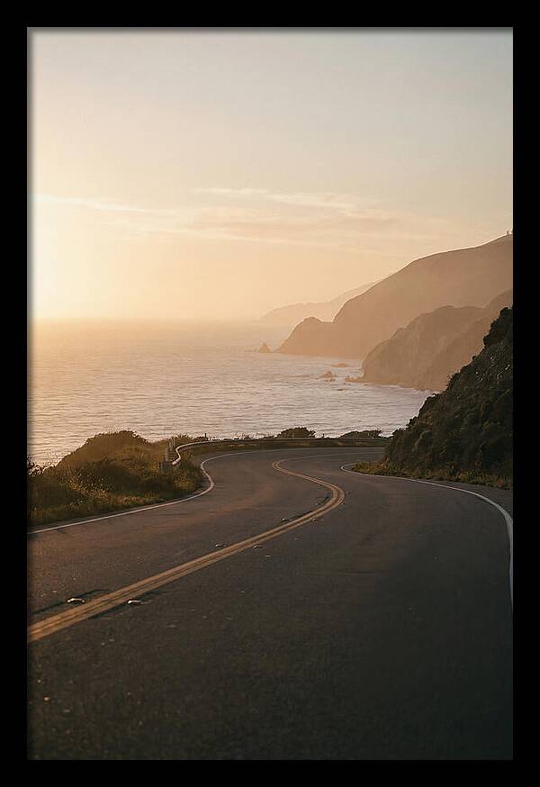 Coastal Road At Sunset