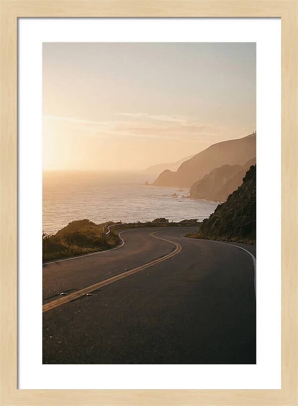 Coastal Road At Sunset