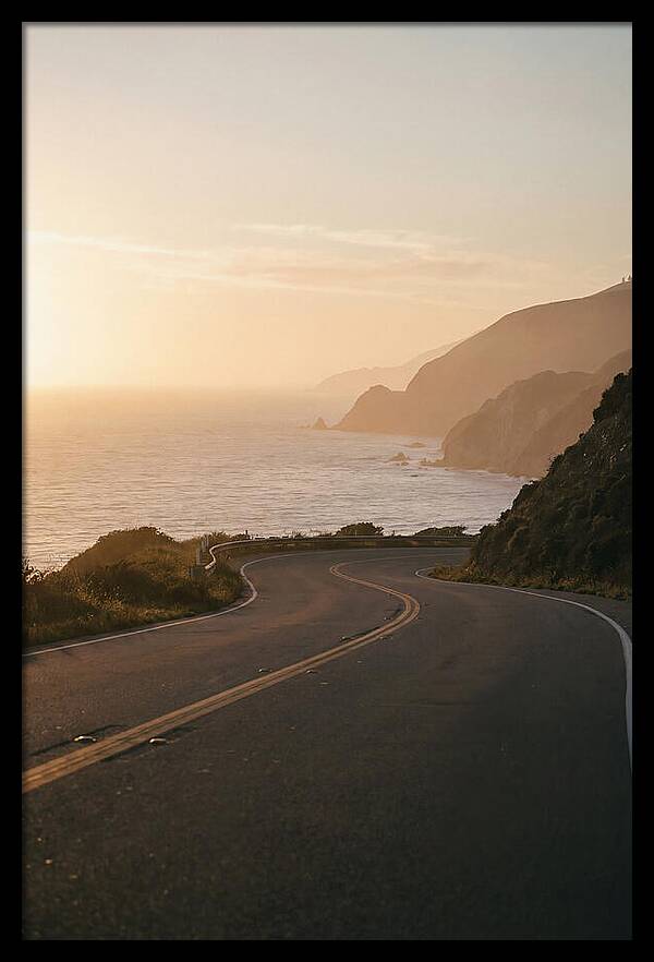 Coastal Road At Sunset