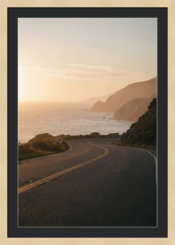 Coastal Road At Sunset