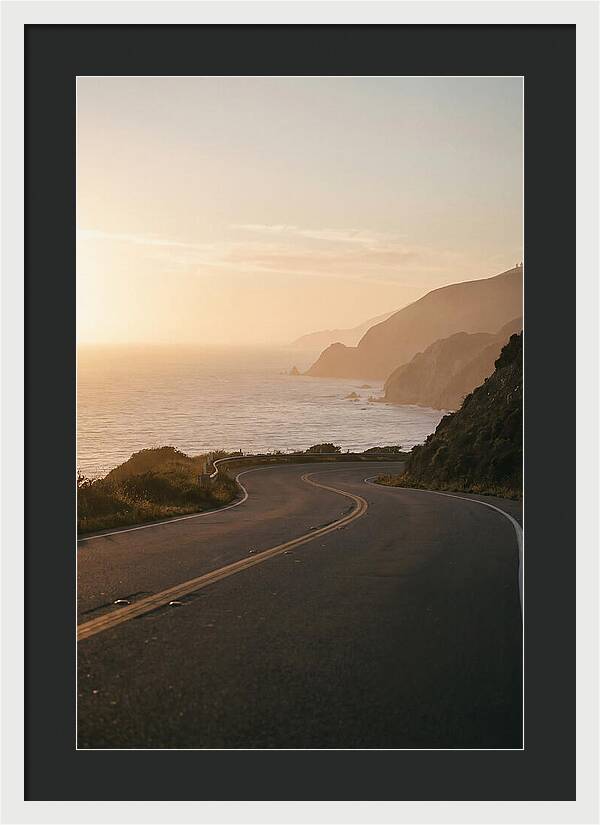 Coastal Road At Sunset