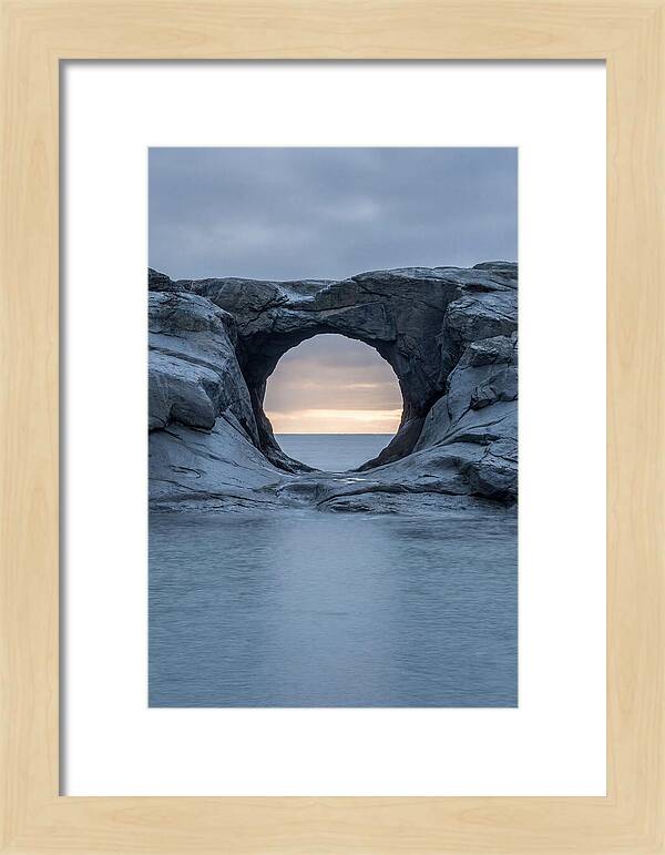 Coastal Rock Arch Framing Sunset