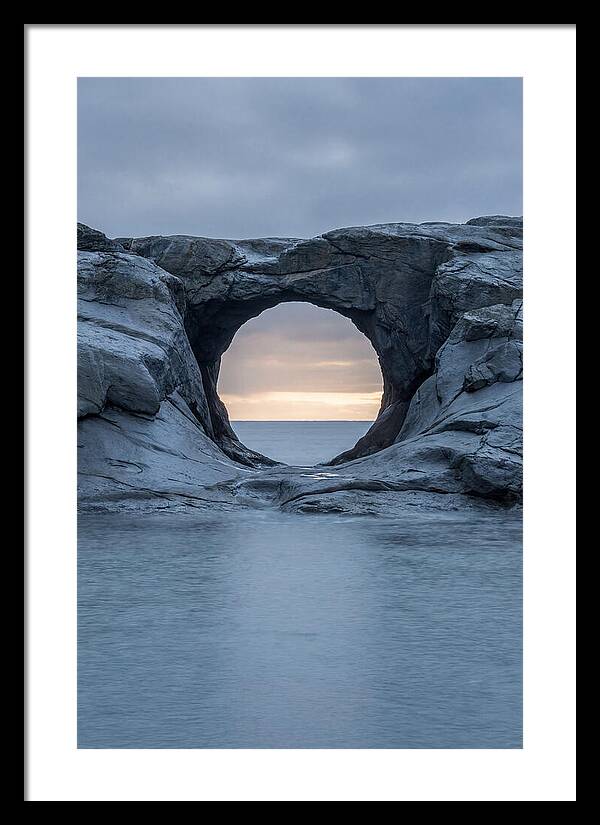 Coastal Rock Arch Framing Sunset