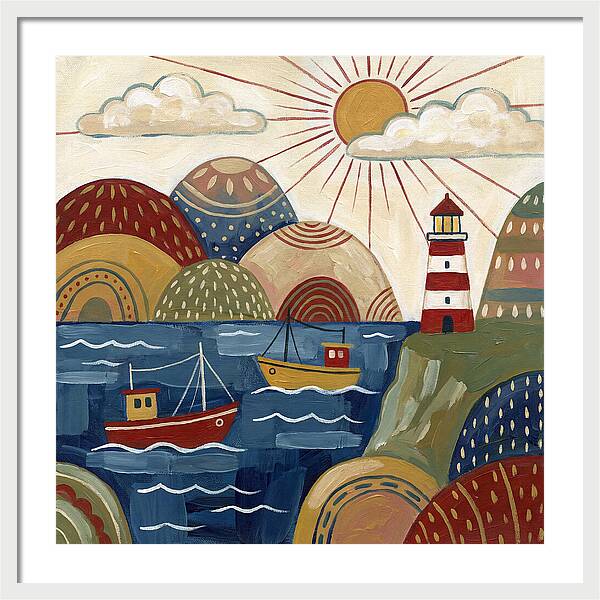 Coastal Serenity In Folk Style