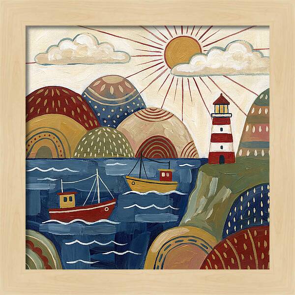 Coastal Serenity In Folk Style