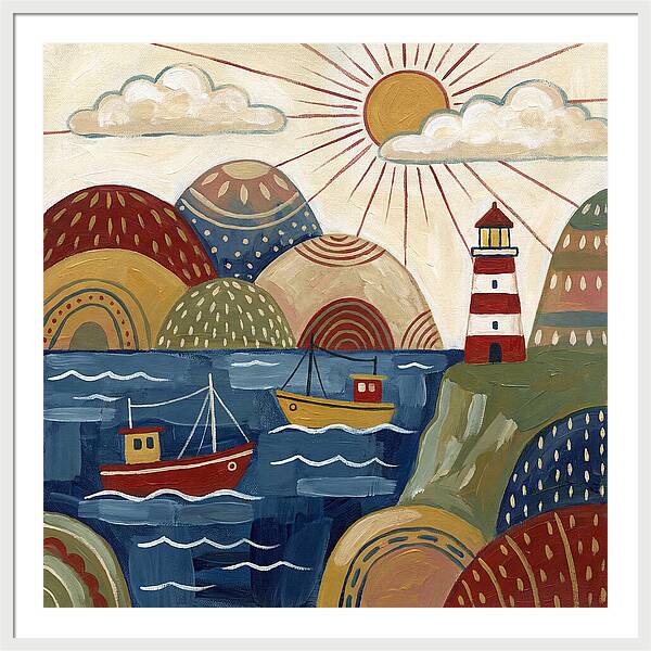 Coastal Serenity In Folk Style