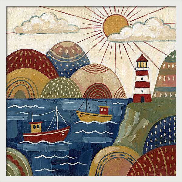 Coastal Serenity In Folk Style