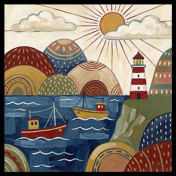 Coastal Serenity In Folk Style
