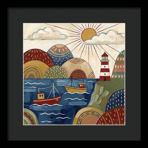 Coastal Serenity In Folk Style