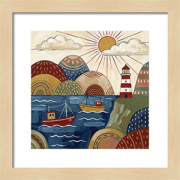 Coastal Serenity In Folk Style