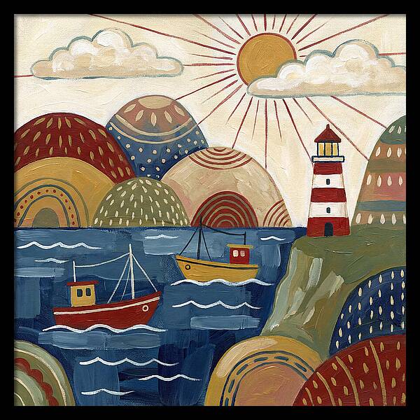 Coastal Serenity In Folk Style