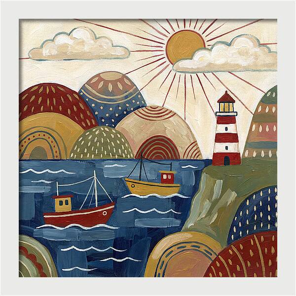 Coastal Serenity In Folk Style