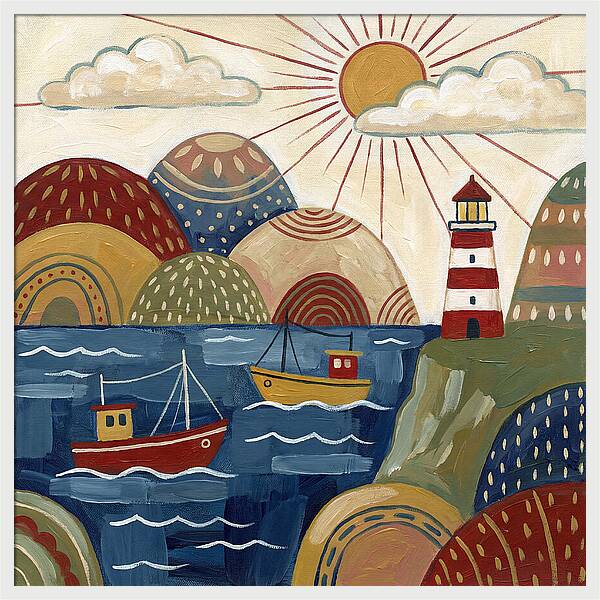 Coastal Serenity In Folk Style